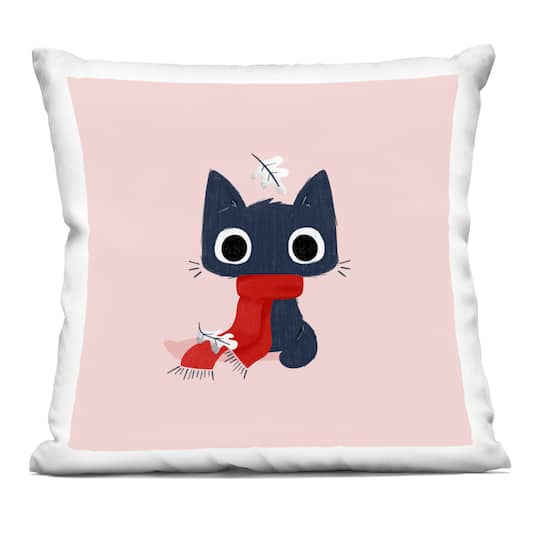 Stupell Industries Little Kitten in Scarf Decorative Printed Throw Pillow